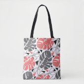 Tote Bag Tropical print monstera leaves scissors jungle exo (Devant)