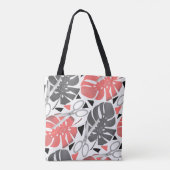 Tote Bag Tropical print monstera leaves scissors jungle exo (Dos)