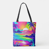 Tote Bag Tropical Rainbow Beach Dream (Dos)