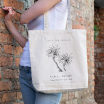 Tote Bag Tropical Rustic Palms noir blanc Mariage croquis<br><div class="desc">Pour toute autre personnalisation ou tout autre élément correspondant,  n'hésitez pas à me contacter à l'adresse yellowfebstudio@gmail.com</div>