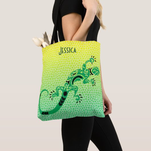 Tote Bag Tropical Snake Scales and Lizard Personalised (De près)