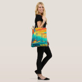 Tote Bag Tropical Sunset Fishing Boats (Sur le modèle)