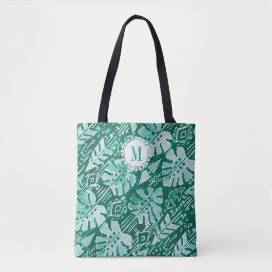 Tote Bag Tropical vert hawaïen de la JUNGLE IKAT de (Devant)