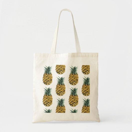 Tote Bag Tropical Watercolor Pineapple Seamless Pattern (Devant)