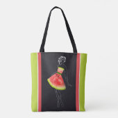 Tote Bag Tropical Watermelon Chic Line Art (Dos)