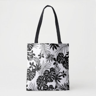 Tote Bag Tropiques Noires et Blancs : Nature Silhouettée