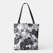 Tote Bag Tropiques Noires et Blancs : Nature Silhouettée (Dos)