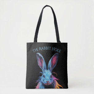 Tote Bag Trou de lapin bleu en feu