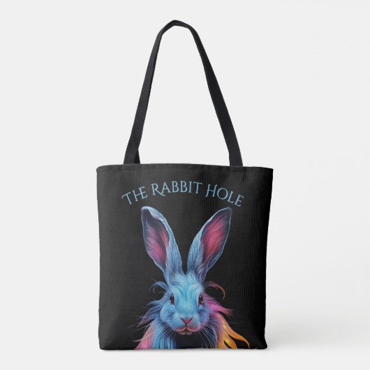 Tote Bag Trou de lapin bleu en feu (Dos)