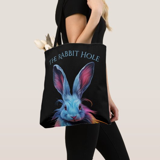Tote Bag Trou de lapin bleu en feu (De près)