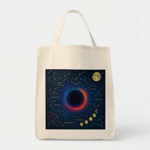 Tote Bag Trou Noir Cosmique & Constellations Art - Céleste