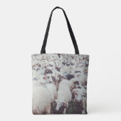 Tote Bag Troupeau de moutons blancs et noirs (Dos)