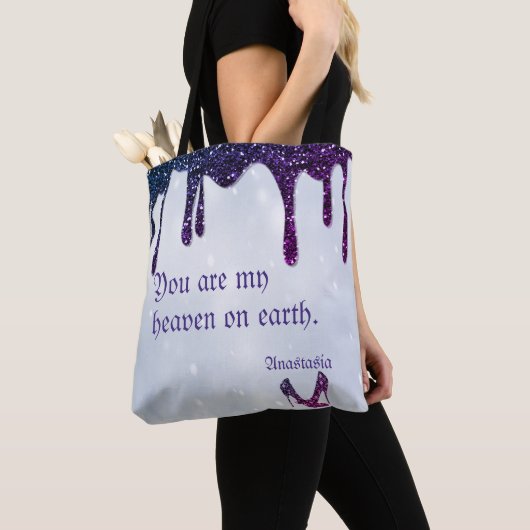 Tote Bag Trous de séquence violet (De près)