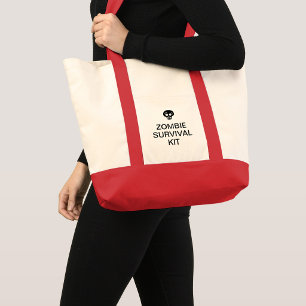 Tote Bag Trousse de Survie Zombie Typographie Horreur Class
