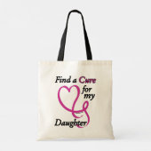 Tote Bag Trouver un remède/coeur/fille...Cancer du sein (Dos)
