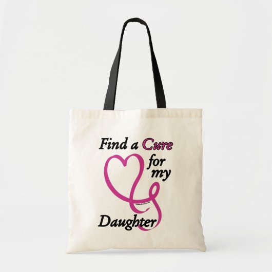 Tote Bag Trouver un remède/coeur/fille...Cancer du sein (Devant)