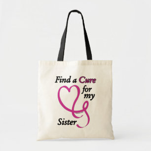 Tote Bag Trouver un remède/coeur/soeur...Cancer du sein