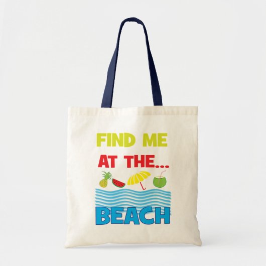 Tote Bag Trouvez-Moi À La Plage Tropical (Devant)
