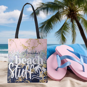 Tote Bag Trucs de plage personnalisés avec paillettes et ma