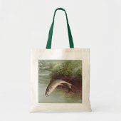 Tote Bag Truite de ruisseau Leaping par S.A. Kilbourne Pois (Devant)