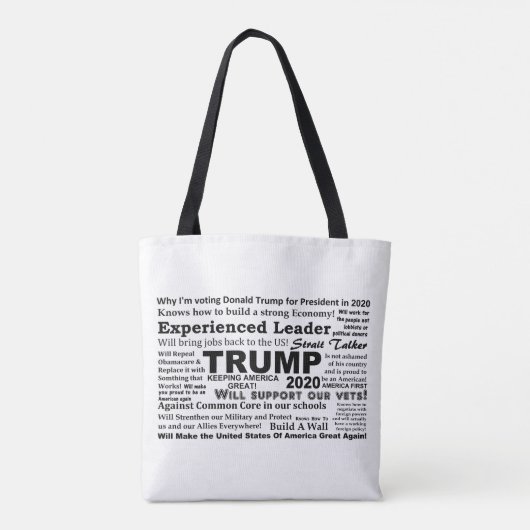 Tote Bag Trump 2020 pourquoi je vote pour l'atout 2020 (Dos)