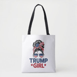 Tote Bag Trump Fille Bun Messy Trump 2024 Élection Américai