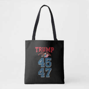 Tote Bag Trump patriotique a gagné 45 et 47 Victoire Gagnan