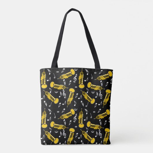 Tote Bag Trumpet Music Notes Motif (Dos)