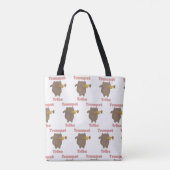 Tote Bag Trumpet Tribe Brown Cat Pattern (Dos)