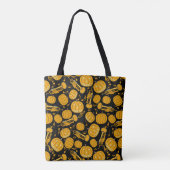 Tote Bag Trumpets Music Note Citrouille (Dos)