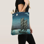 Tote Bag Tsuchiya Koitsu - Bateaux à Shinagawa, Nuit (De près)