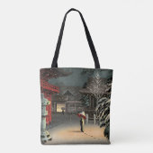 Tote Bag Tsuchiya Koitsu - Neige au temple de Nezu (Dos)