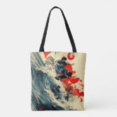 Tote Bag Tsunami de skateboard japonais (Dos)