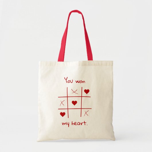 Tote Bag Tu as gagné mon coeur Tic-Tac-Toe Drôle Valentin (Devant)
