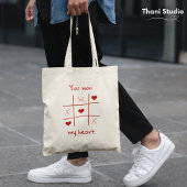 Tote Bag Tu as gagné mon coeur Tic-Tac-Toe Drôle Valentin