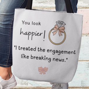 Tote Bag Tu as l'air plus heureux ! Fiançailles de nouvelle
