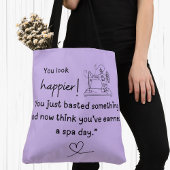 Tote Bag Tu as l'air plus heureux ! Mème à coudre drôle