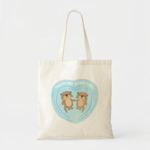 Tote Bag Tu es ma moitié de loup, mignon jeu d'amour