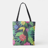 Tote Bag Tucan tropical et forêt tropicale Feuille (Dos)