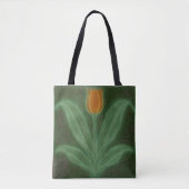 Tote Bag Tuile Art Nouveau Tulipe Vert Jaune (Devant)