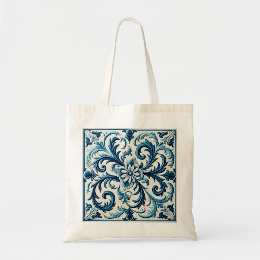 Tote Bag Tuile bleue portugaise (Devant)