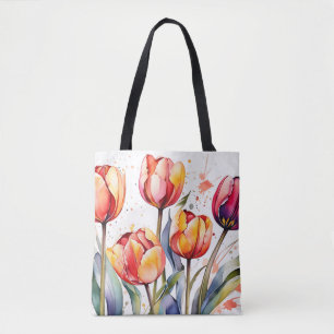 Tote Bag Tulip Gras Fleur Coloré Moderne