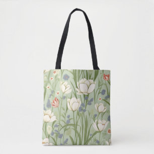 Tote Bag Tulip Meadow in Sage Green