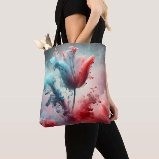 Tote Bag Tulipe Abstraite Aux Nuages Fumés (De près)