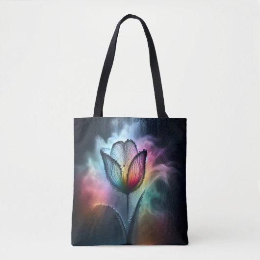 Tote Bag Tulipe Arc-En-Ciel Avec Arc-En-Ciel (Devant)