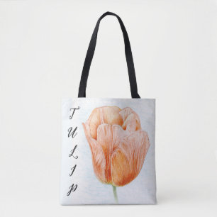 Tote Bag Tulipe dans la couleur de pêche