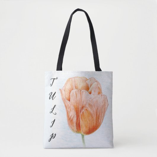 Tote Bag Tulipe dans la couleur de pêche (Devant)