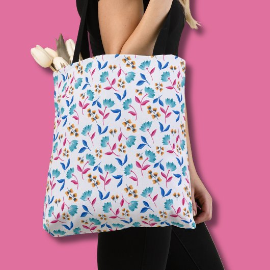 Tote Bag Tulipe florale abstraite colorée