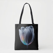 Tote Bag Tulipe Iridescente en noir (Devant)