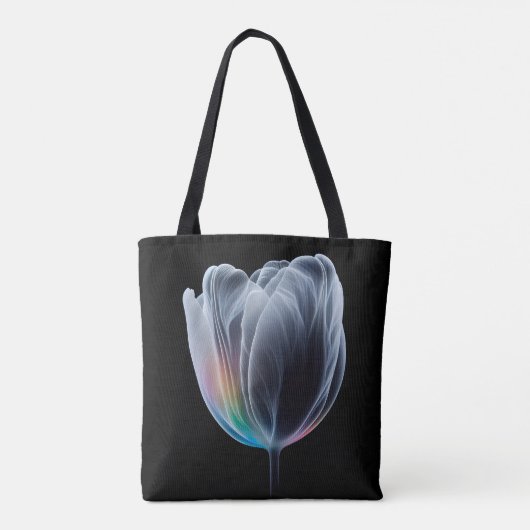 Tote Bag Tulipe Iridescente en noir (Dos)